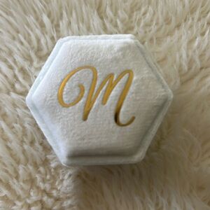 Letter “M” Velvet Ring Box
